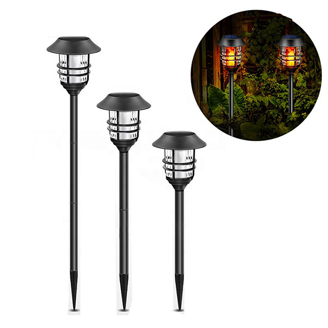 outdoor tall solar flame torch light